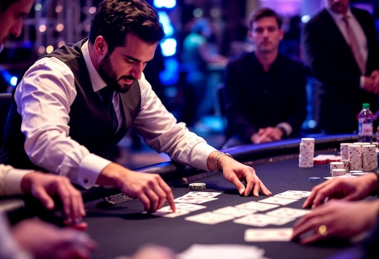 Live blackjack dealer at Spadegaming studio on hoki78 login