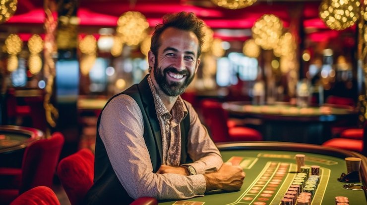 Live blackjack table during tournament matches